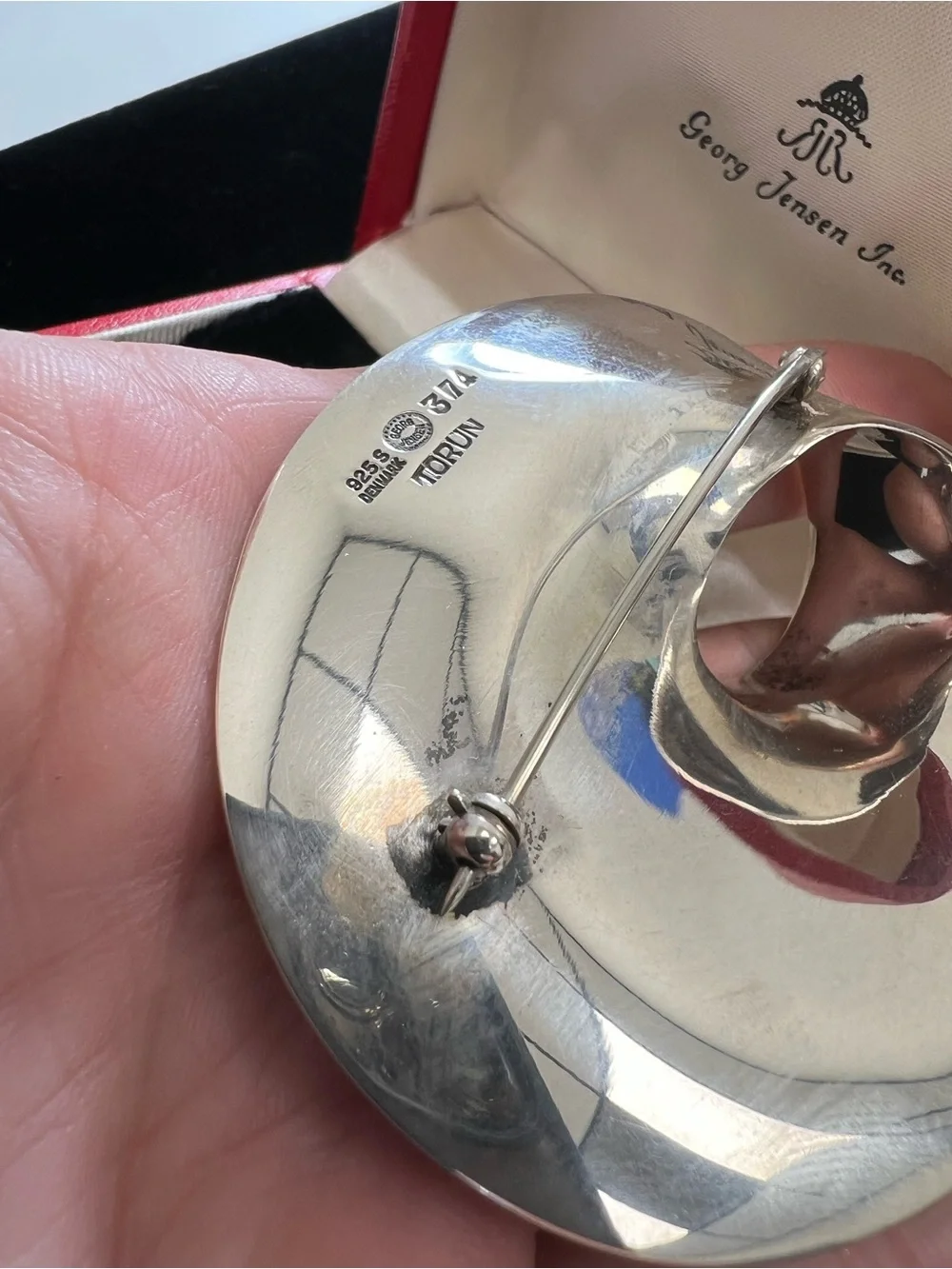 Georg Jensen Large Sterling Silver “MOBIUS” Brooch Pin Denmark